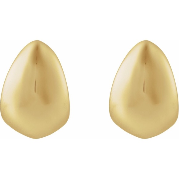 14K Yellow Gold  Electroform Teardrop Earrings - Picture 1 of 3